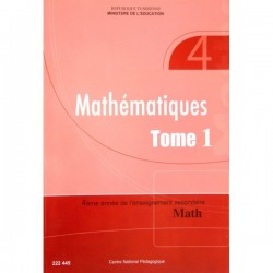 Mathématiques Tome I 4sec Maths