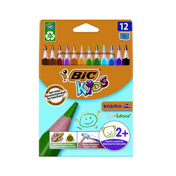 Crayons couleurs de 12 Bic Triangle