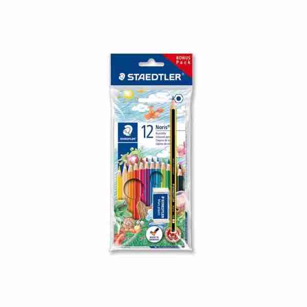 Crayons couleur + crayon noir + gomme Steadtler