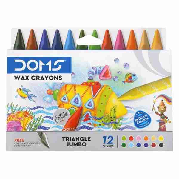 Crayons Pastel Couleur de 12 Wax Triangle Jumbo Doms