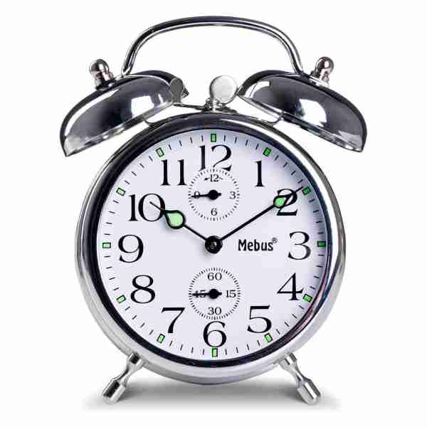 Réveil mécanique chromé