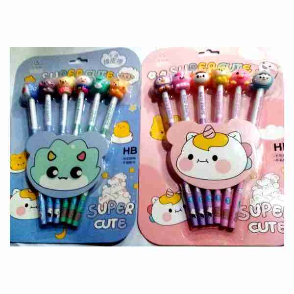 Crayon Noir HB avec capuchon animal