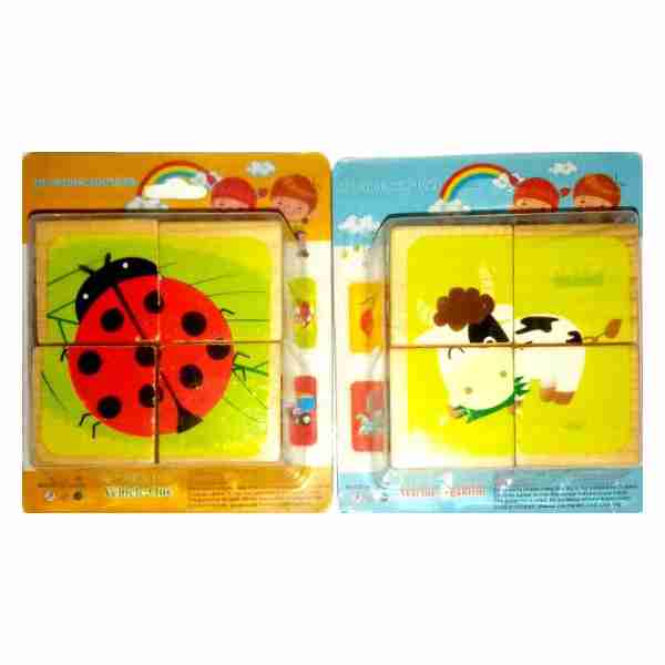 Puzzle en cube de bois Animaux