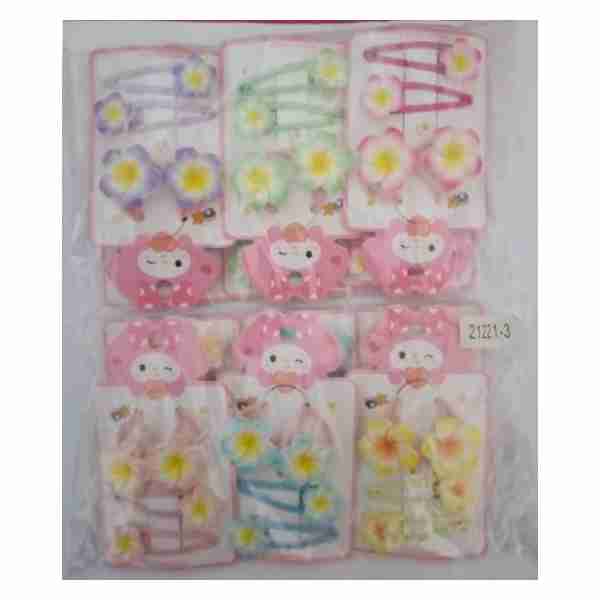 Pochette de 2 Elastiques & 2 Pinces motif Fleur