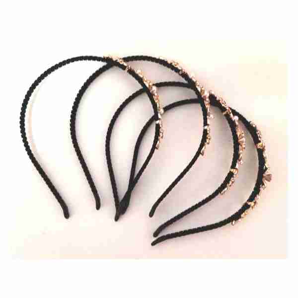 Serre tête Noir avec  broche en perle